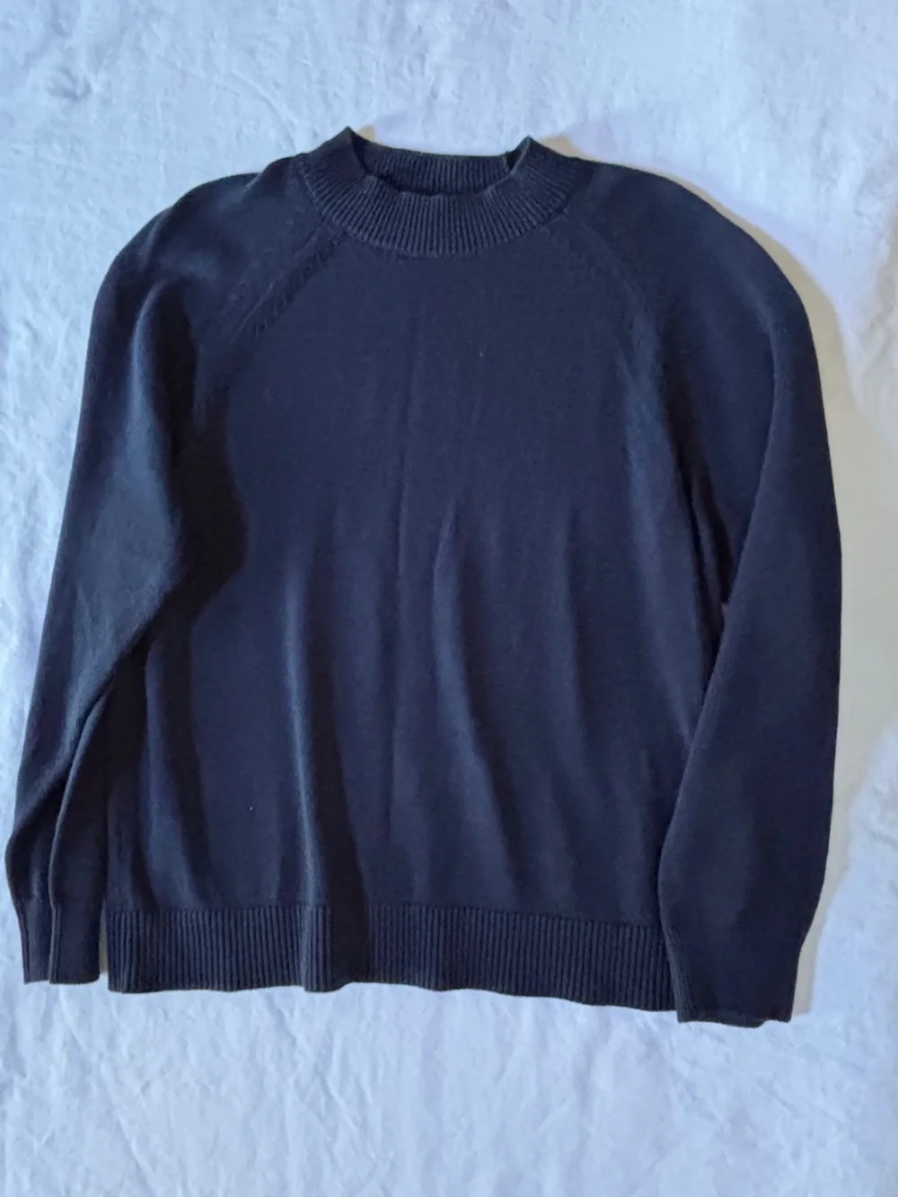 Quince Men’s Organic Cotton Mock Neck Sweater Navy Size L Pullover